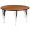 Flash Furniture Round 60 W, 60 L, 30.25 H, Chrome, Laminate, Particleboard, Steel, Wood Grain XU-GRP-A60-HCIRC-OAK-T-A-GG - alternate 7